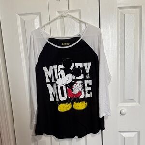 Disney Mickey Mouse Kids Long Sleeve Tee - Black and White